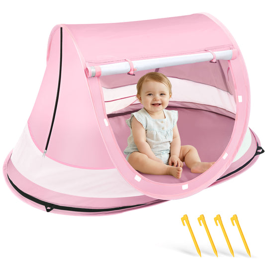 Baby Beach Tent, Pop Up Beach Tent Sun Shade for Beach, UPF 50+ UV Protection Sun Shelters for Infants with Carry Bag for Outdoor Travel, Camping